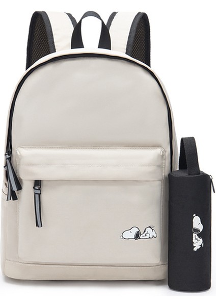 Yeni Unisex Sırt Çantası Basit Yansıtıcı Halat Snoopy Okul Çantası Rahat Büyük Kapasiteli Açık Seyahat Sırt Çantası Serin Okul Sırt Çantası (Yurt Dışından)