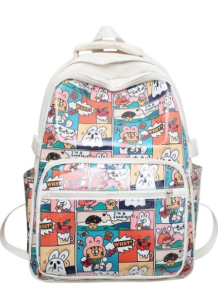 Yeni Unisex Sırt Çantası Ins Graffiti Tarzı Okul Çantası Büyük Kapasiteli Hit Renkli Kişilik Modaya Uygun Havalı Stil Okul Sırt Çantası (Yurt Dışından)