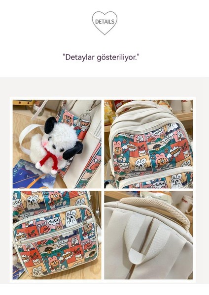 Yeni Unisex Sırt Çantası Ins Graffiti Tarzı Okul Çantası Büyük Kapasiteli Hit Renkli Kişilik Modaya Uygun Havalı Stil Okul Sırt Çantası (Yurt Dışından) fırsatları