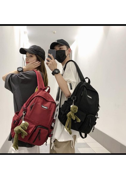 Yeni Unisex Sırt Çantası Harajuku Öğrencilerinin Kore Versiyonu Düz Renk Okul Çantası Basit Yakışıklı Tarzı Okul Sırt Çantası (Yurt Dışından) modelleri