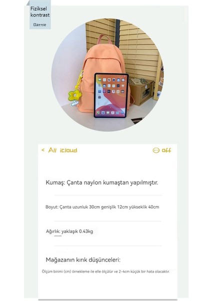 Yeni Pratik Sırt Çantası Sevimli Kız Okul Çantası Çok Yönlü Basit Moda Serin Tatlı Okul Çantası (Yurt Dışından)
