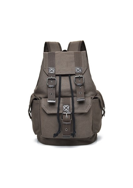 Yeni Unisex Sırt Çantası Trendy Sokak Kanvas Okul Çantası Retro Rahat Seyahat Çantası Büyük Kapasiteli Trendy Serin Okul Çantası (Yurt Dışından)