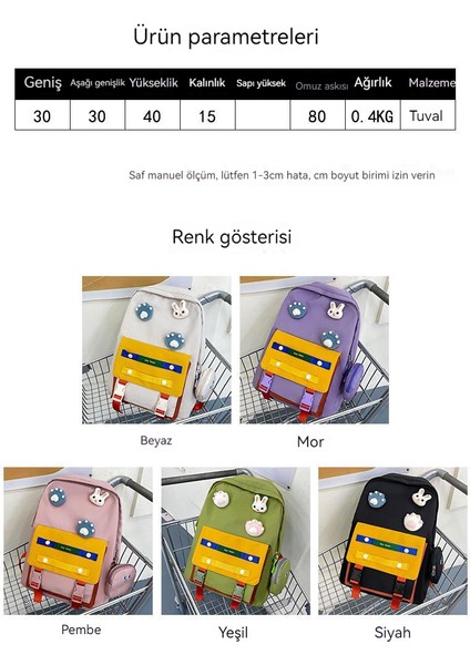 Ins Küçük Taze Kontrast Renkli Sırt Çantası Yeni Kore Versiyonu Kızlar ve Çocuklar Için Yeni Moda Trendi Okul Sırt Çantası Büyük Kapasiteli Kanvas Okul Çantası (Yurt Dışından) indirimleri