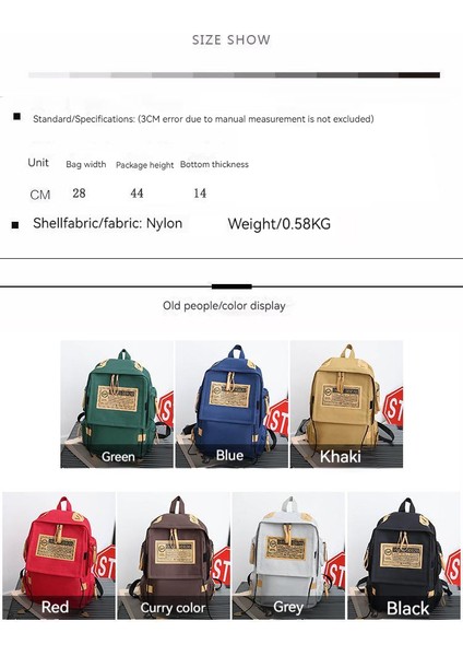 Yeni Unisex Seyahat Sırt Çantası Moda Kore Sokak Okul Çantası Retro Kişilik Yakışıklı Büyük Kapasiteli Düz Renk Okul Sırt Çantası (Yurt Dışından)