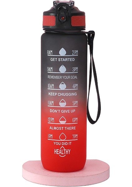 Zethus 1000ML Taşınabilir Su Matarası - Siyah / Kırmızı (Yurt Dışından)