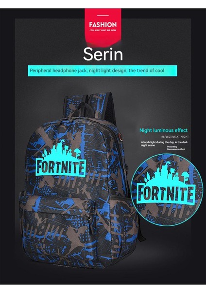 Unisex Moda Aydınlık Sırt Çantası Büyük Kapasiteli Okul Çantası Rahat Spor Sırt Çantası Beş Parçalı Okul Sırt Çantası (Yurt Dışından) fiyatları