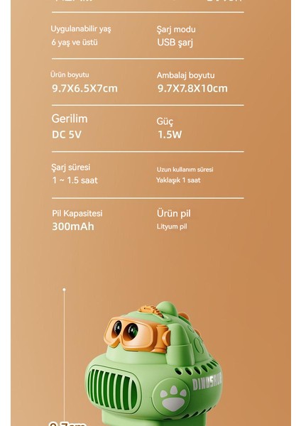 USB Mini El Fanı - Yeşil (Yurt Dışından)