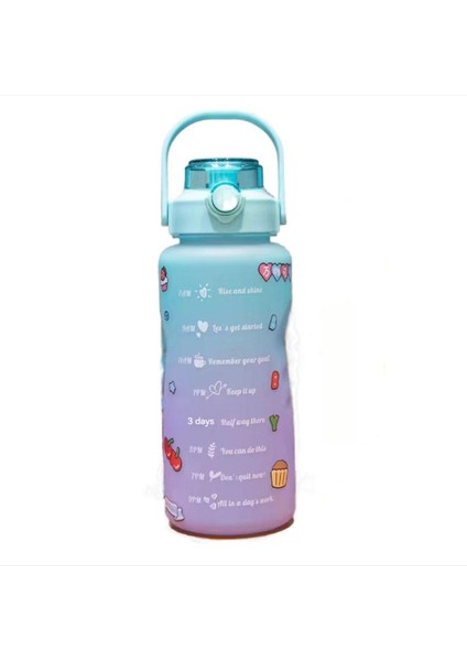 Zethus 1500ML Taşınabilir Su Matarası - Yeşil / Mor (Yurt Dışından)