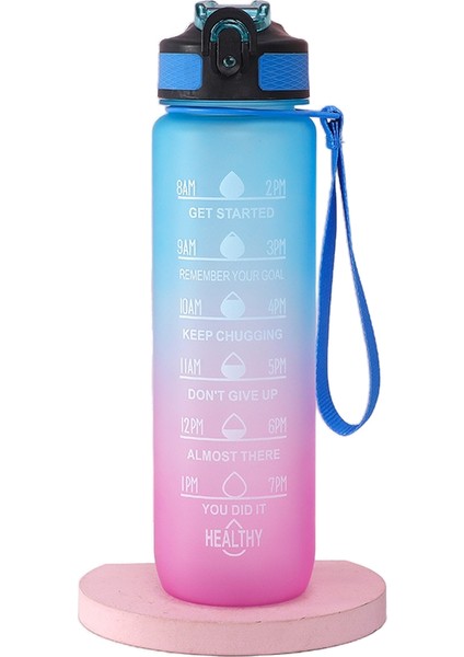 Zethus 1000ML Taşınabilir Su Matarası - Mavi / Pembe (Yurt Dışından)