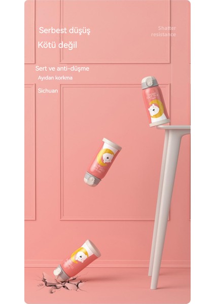 Zethus 550ML Taşınabilir Su Matarası - Pembe (Yurt Dışından)