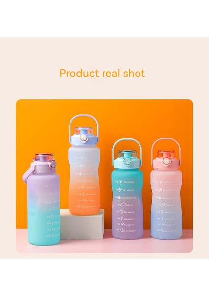 2000ML Taşınabilir Su Matarası - Yeşil / Mor (Yurt Dışından)