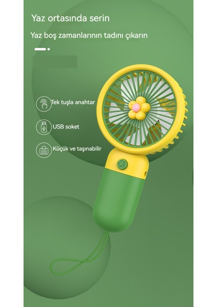 USB Mini El Fanı - Sarı (Yurt Dışından)