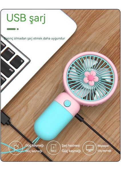 USB Mini El Fanı - Sarı (Yurt Dışından)