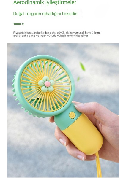 USB Mini El Fanı - Sarı (Yurt Dışından)