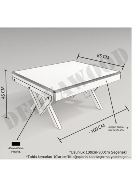 Masif Ahşap Walnut Orta Sehpa 85*85 cm
