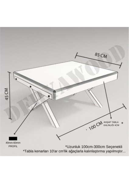Masif Ahşap Grop Orta Sehpa 90*90 cm