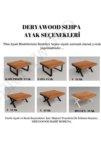 Masif Ahşap Grop Orta Sehpa 90*90 cm