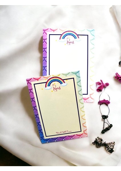 Toka Kartı - Bandana Kartı - Aksesuar Kartı 50 Adet Gökkuşağı Princess Temalı