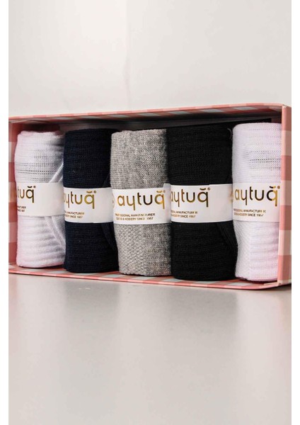 Kadın Pamuklu 5 Çift Spor Patik Çorap Özel Kutulu 55200-1 modelleri