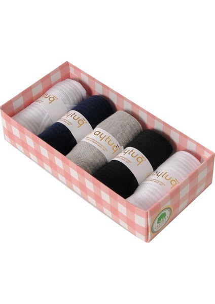 Kadın Pamuklu 5 Çift Spor Patik Çorap Özel Kutulu 55200-1 fırsatları