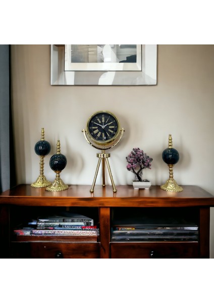 Gold Metal Ofis Salon Otel Ayaklı Masa Saati 26*45 cm M18 modelleri