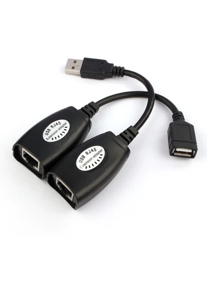 USB Extender Cat5 Cat6 Kablosu Üzerinden USB Uzatma Adaptörü 45M