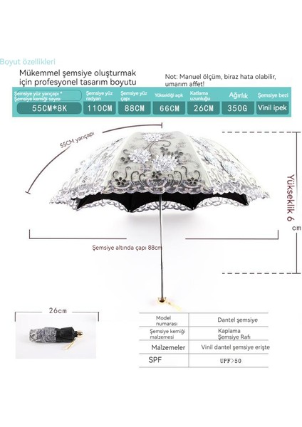 Zehraa Kadın Uv Korumalı Şemsiye - Sarı (Yurt Dışından)