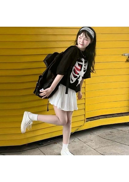 Harajuku Heart In A Skeleton (Unisex) T-Shirt
