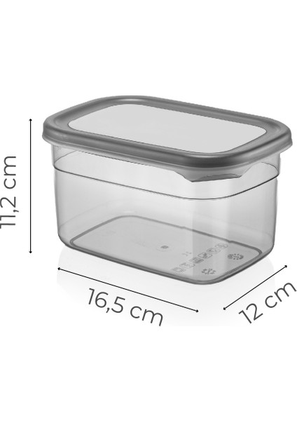 Renkli Etiketli 9lu Set Peggy Dikdörtgen Saklama Kabı 1,3 Litre Antrasit indirimleri