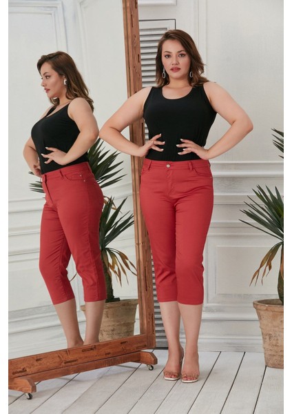 Büyük Beden Mercan Pamuk Kapri modelleri