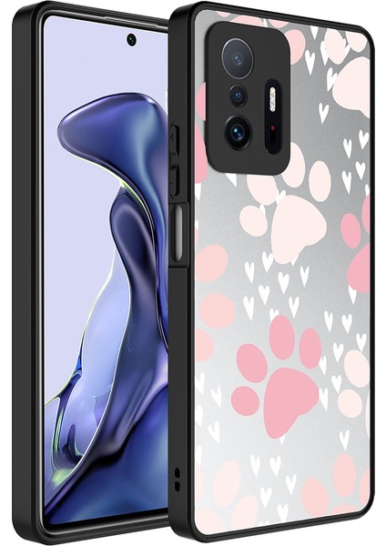 Xiaomi Mi 11T 5G / Xiaomi Mi 11T Pro 5G Kılıf Aynalı Desenli Kamera Korumalı Parlak Mirror Kapak Pati Pembe
