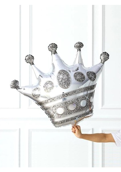 Gümüş Kral Taç Folyo Balon Doğum Günü Parti Balonu 75 cm fiyatları