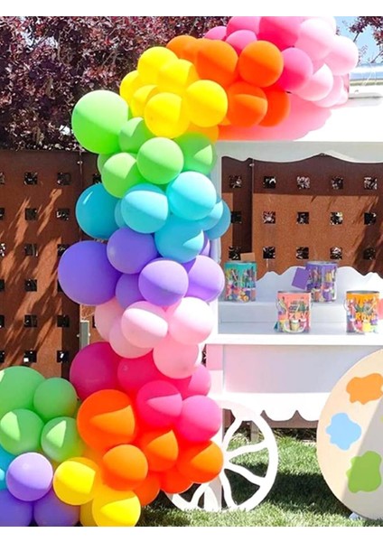 Gökkuşağı Balon Zincir Seti Doğum Günü Parti Seti