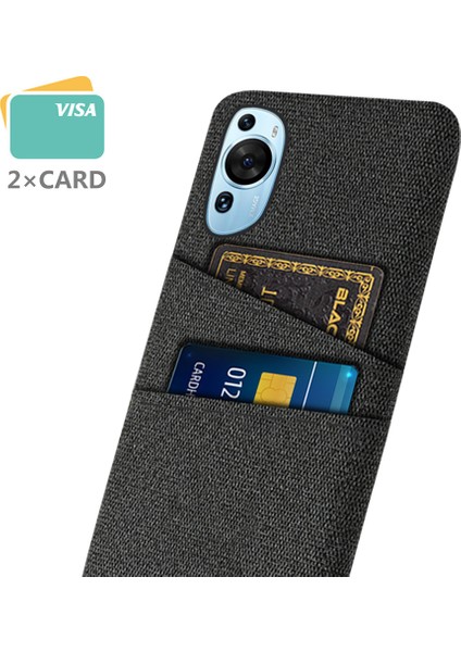 Huawei P60 Sanat Çift Kart Yuvaları Telefon Kılıfı Sert Pc + Bez Telefon Geri Kapak (Yurt Dışından) fiyatları