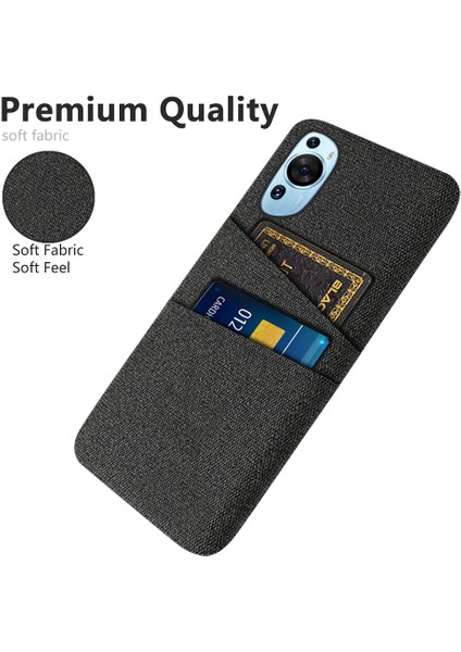 Huawei P60 Sanat Çift Kart Yuvaları Telefon Kılıfı Sert Pc + Bez Telefon Geri Kapak (Yurt Dışından) modelleri