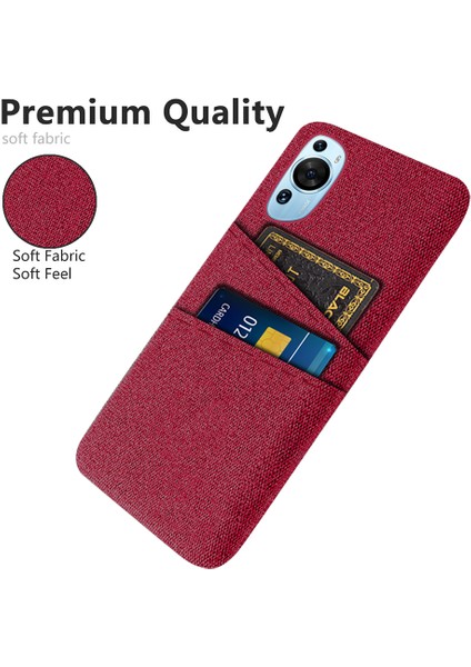 Huawei P60 Sanat Çift Kart Yuvaları Telefon Kılıfı Sert Pc + Bez Telefon Geri Kapak (Yurt Dışından) modelleri