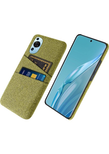 Huawei P60 Sanat Çift Kart Yuvaları Telefon Kılıfı Sert Pc + Bez Telefon Geri Kapak (Yurt Dışından)
