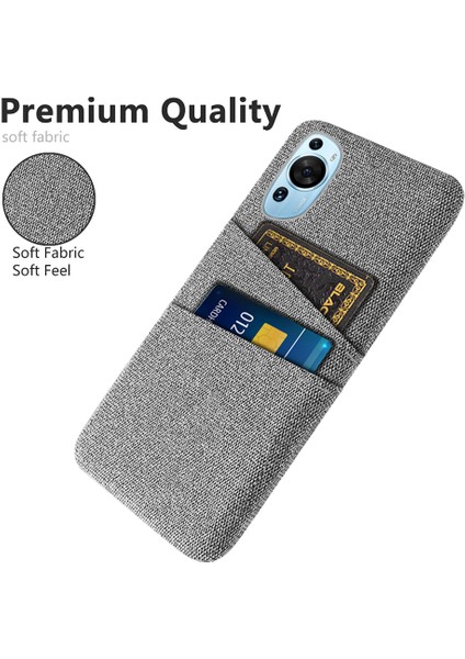 Huawei P60 Sanat Çift Kart Yuvaları Telefon Kılıfı Sert Pc + Bez Telefon Geri Kapak (Yurt Dışından) modelleri