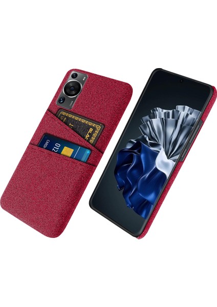 Huawei P60 / P60 Pro Çift Kart Yuvaları Telefon Kılıfı Sert Pc + Bez Telefon Kapağı (Yurt Dışından)