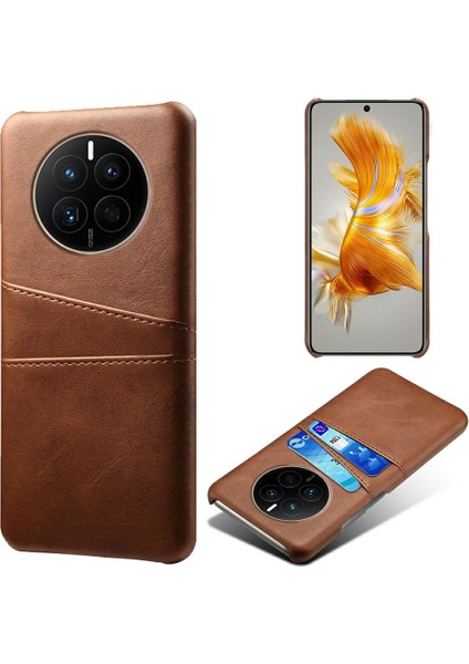 Huawei Mate 50 4g Anti-Çizelge Pu Deri+Pc Sabit Kılıf Çift Kart Yuvaları Koruyucu Telefon Kapağı (Yurt Dışından)