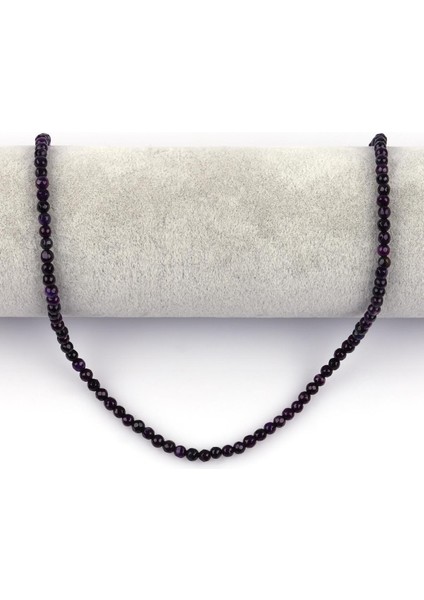 Koyu Mor Akik Doğal Taş Dizi 4 mm Fasetli Küre Kesim fiyatları