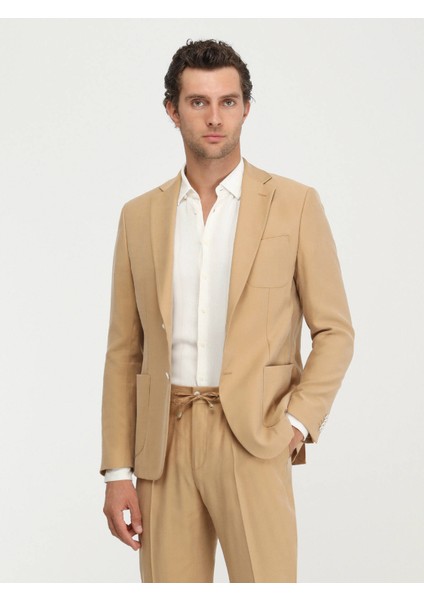 Regular Fit Uzun Kollu Bej Erkek Gömlek GM-4599