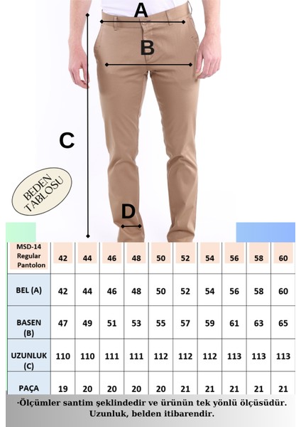 Intersivin Erkek Regular Fit Likralı Pamuklu Pantolon