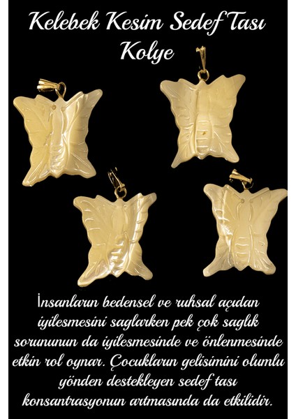 Kelebek Orijinal Sedef Doğal Taş Kolye fiyatları