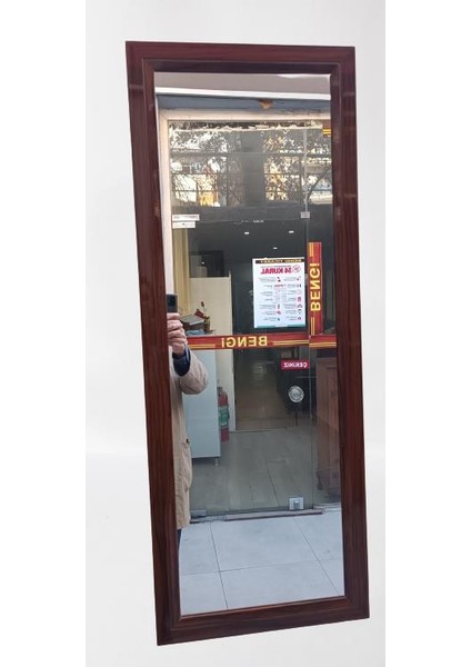 Boy Ayna Mdf Çerçeve 1 Sınıf Ayna Parlak Ceviz Boya El Yapımı