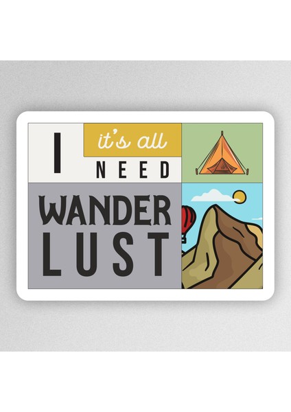 Wanderlust Outdoor Adventure Camping Karavan Off Road Sticker Etiket