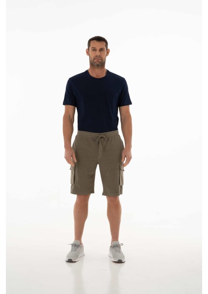 Erkek Regular Fit Kargo Cepli Parça Boyama Şort K21504278101