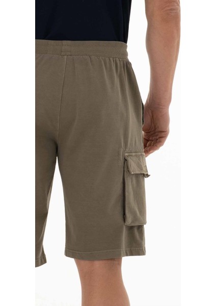 Erkek Regular Fit Kargo Cepli Parça Boyama Şort K21504278101