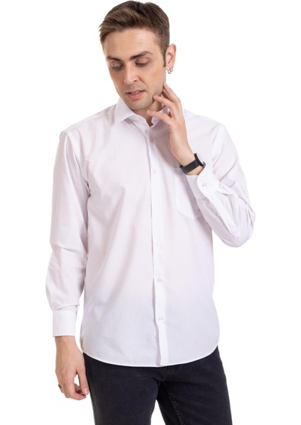 Erkek Regular Kalıp Cepli Yüksek Kalite Klasik Dakron Kumaş Gömlek 2316