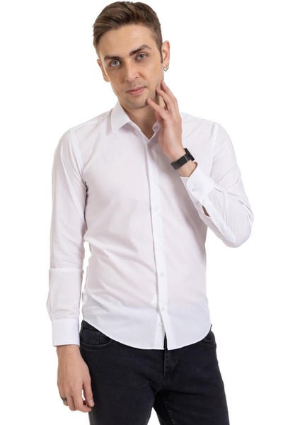 Erkek Slim Fit Dakron Yüksek Kalite Tam Kalıp Düğmeli Gömlek 2325